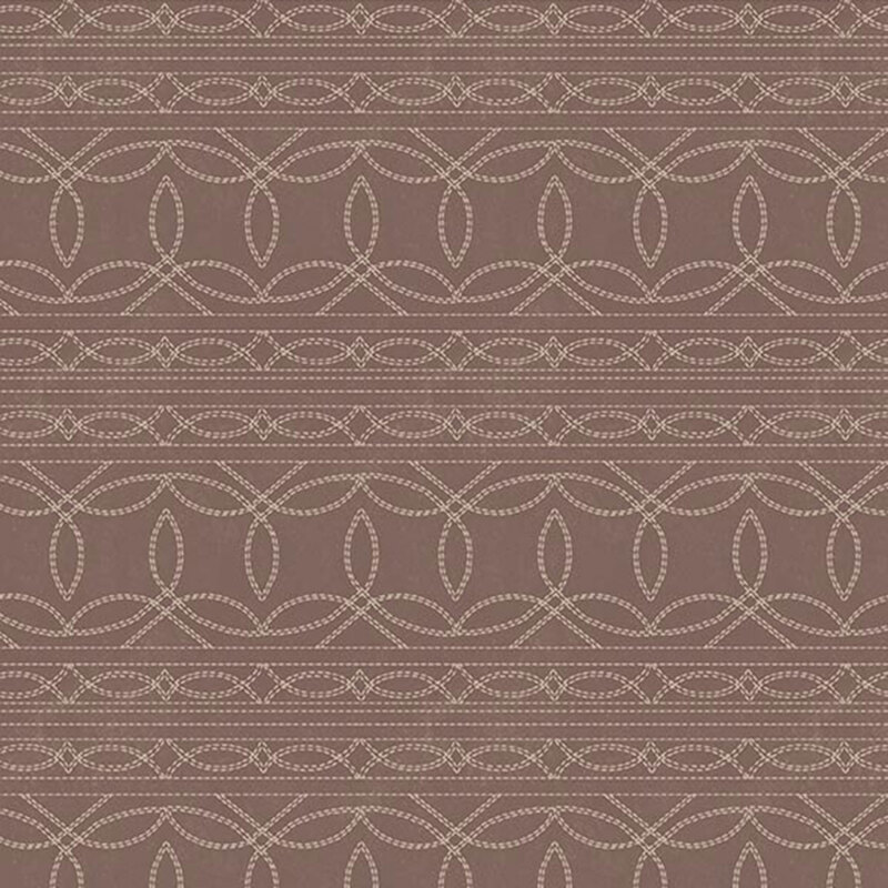 Light raisin brown fabric with a tan southwestern stitching motif