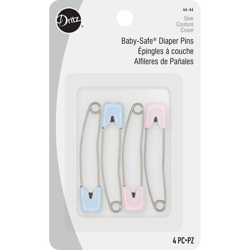 The Baby-Safe Diaper Pins in its packaging isolated on a white background