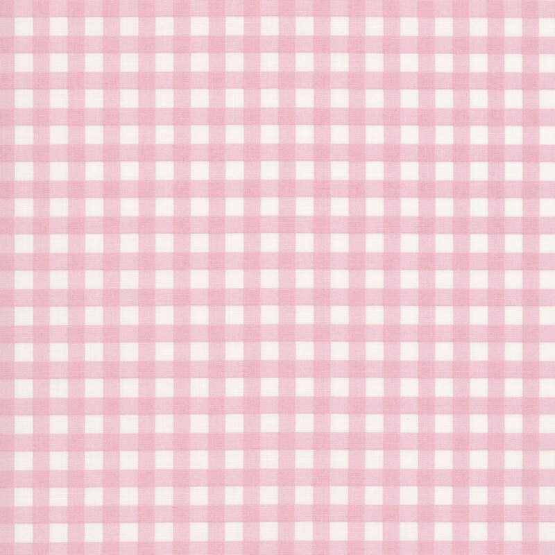 A pink gingham pattern on a cream background