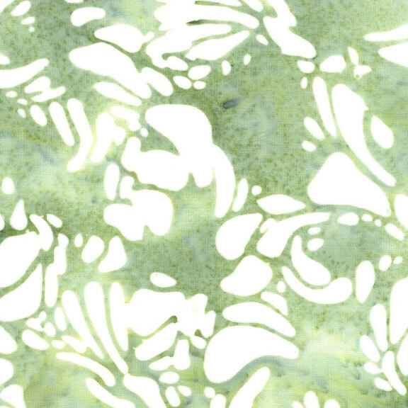 Mottled pistachio fabric with white organic shapes scattered throughout.