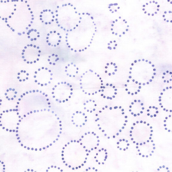 Mottled pale lavender fabric with tonal dotted circles scattered throughout.