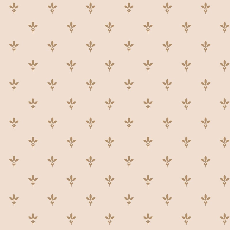 Light beige fabric with a pattern of primitive tan leaf motifs