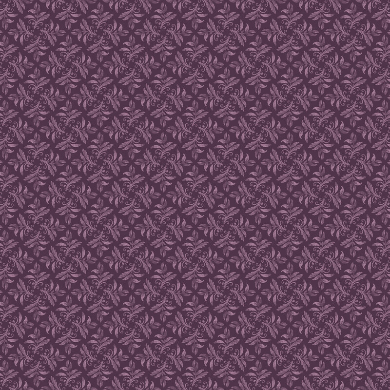 Plum geometric patterned and textured fabric.