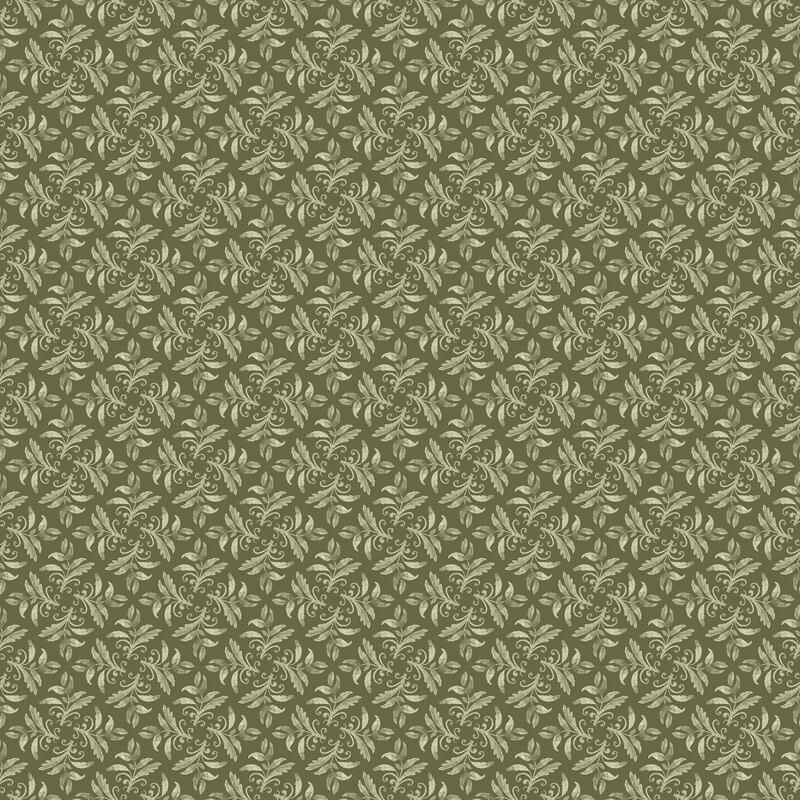 Green geometric textured and patterned fabric.