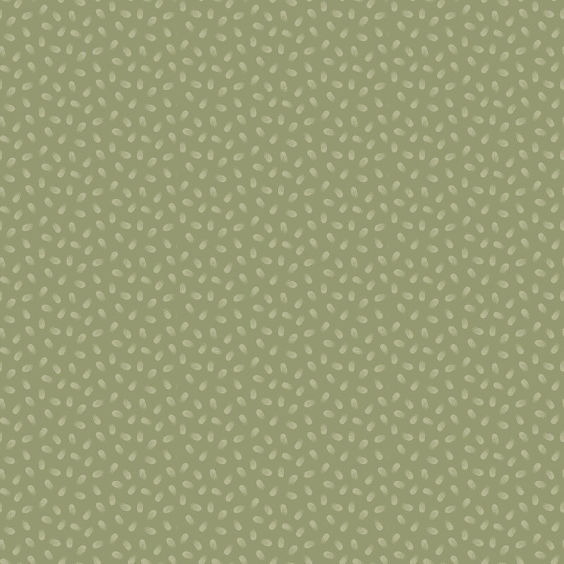 Mint paint dabs scattered across a dark sage background.