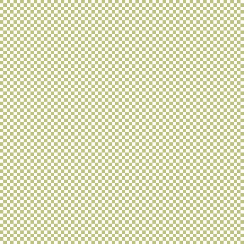 Tiny spring green and cream checked fabric