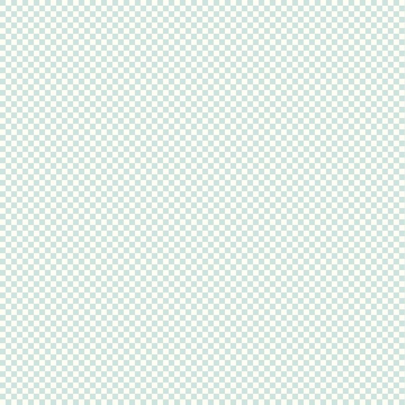 Tiny aquamarine and cream checked fabric