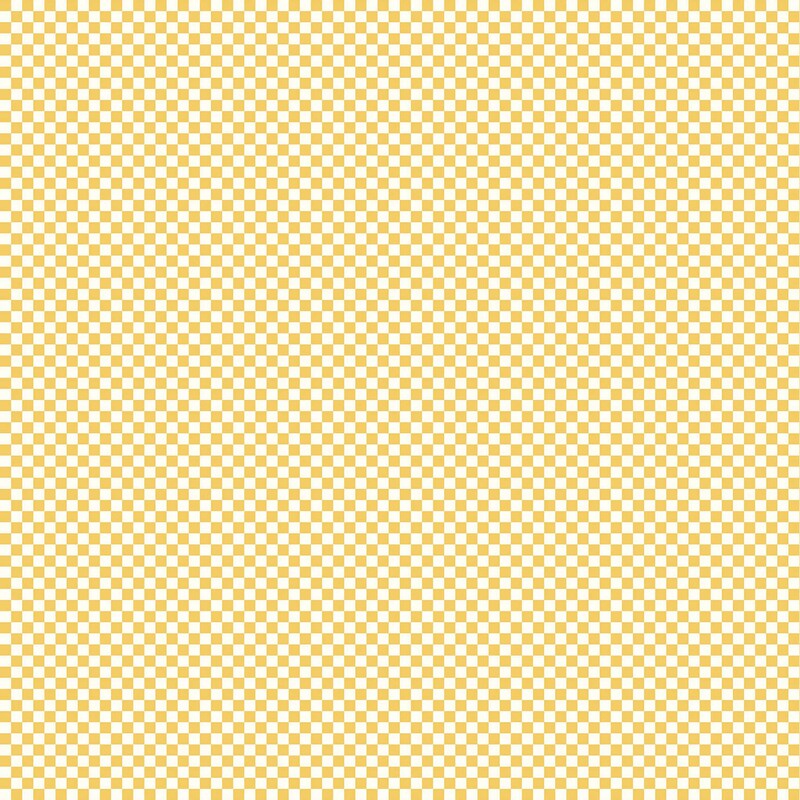 Tiny sunshine yellow and cream checked fabric