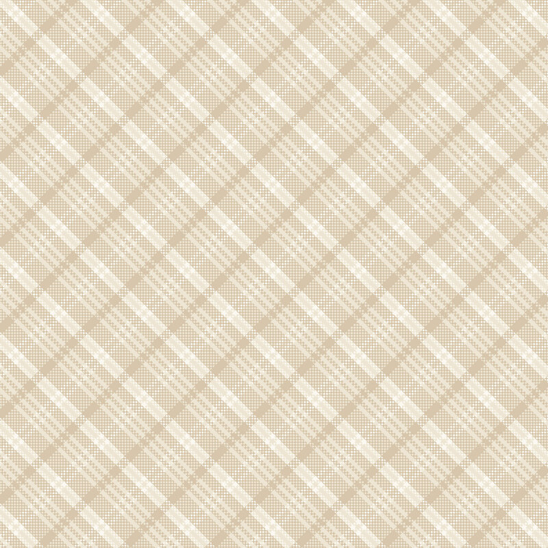 This cream bias plaid fabric features a tonal stripe. 