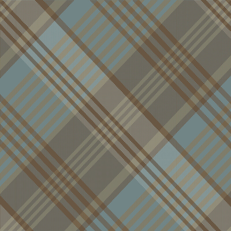 This large light blue bias plaid fabric features a brown stripe. 