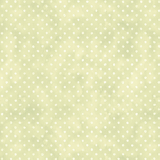 Mottled light green background featuring an evenly spaced, white polka dot pattern