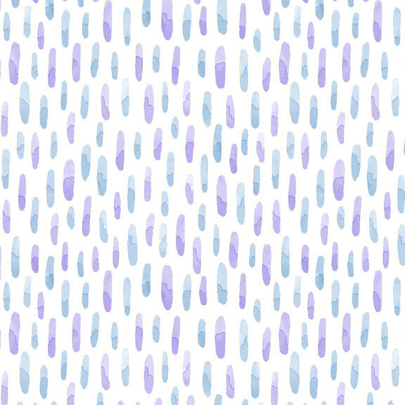 Vertical watercolor dashes in shades of dusty blue and hyacinth on a white background.