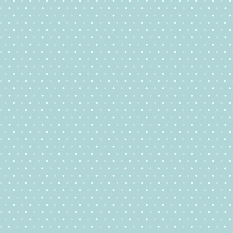 Aqua fabric with white and light blue polka dots