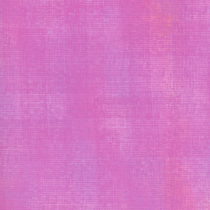 Swatch of bubblegum pink fabric with tonal thatched texturing.