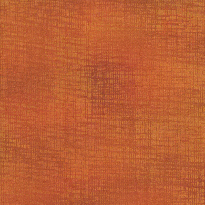Swatch of deep orange fabric with tonal thatched texturing.