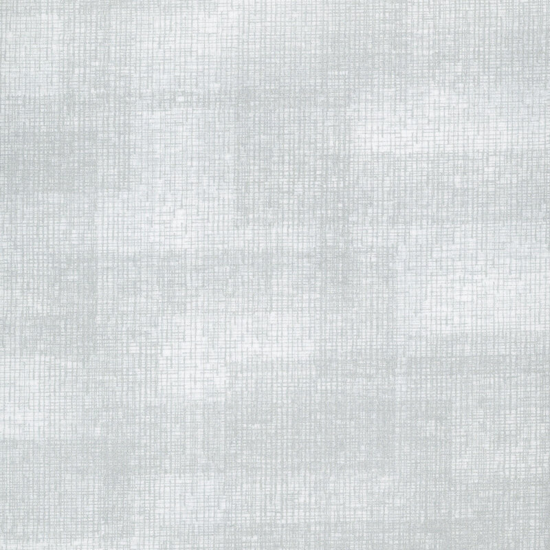 Swatch of cloud gray fabric with tonal thatched texturing.