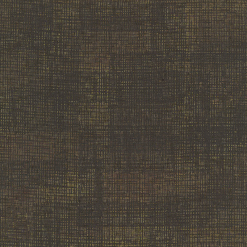 Swatch of dark brown fabric with tonal thatched texturing.