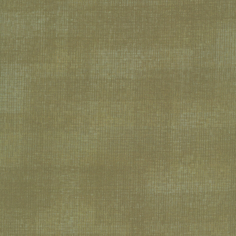Swatch of loden green fabric with tonal thatched texturing.