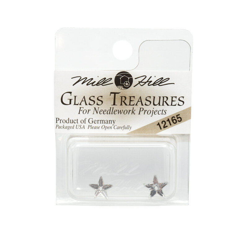 A package of the Crystal Bright star beads by Mill Hill Glass Treasures.