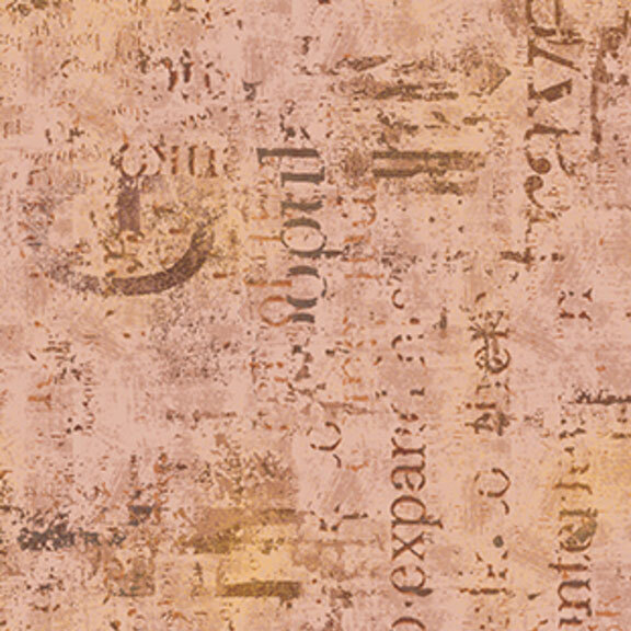 Mottled clay fabric with textured typographical arrangements.