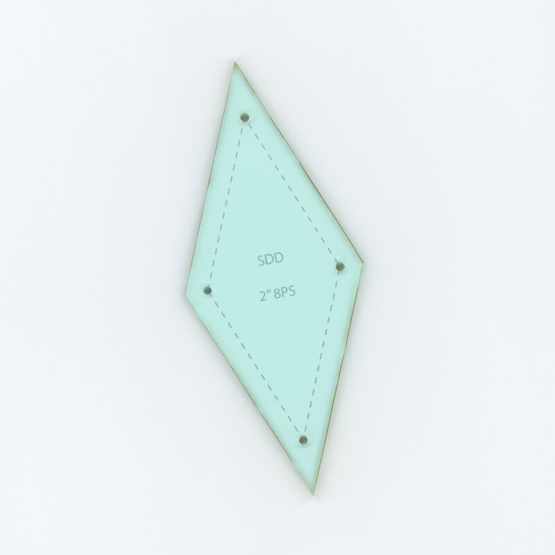 Sue Daley Designs 2 Inch diamond template, isolated on a white background. 