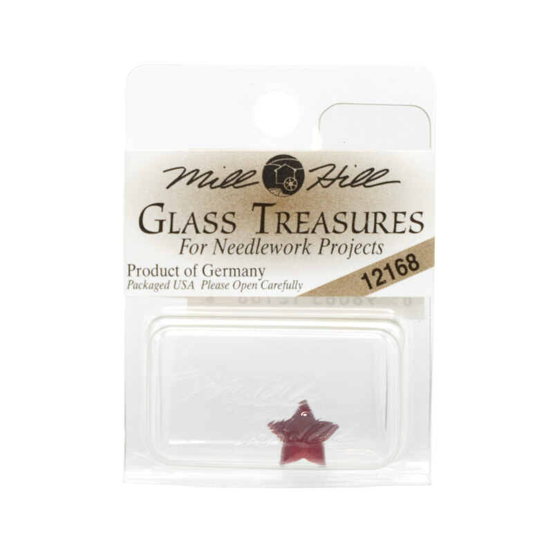 A package of the Matte Siam Star bead by Mill Hill Glass Treasures.