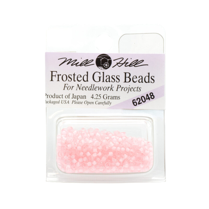 A package of Mill Hill Frosted Glass Seed Beads in the color Pink Parfait. 