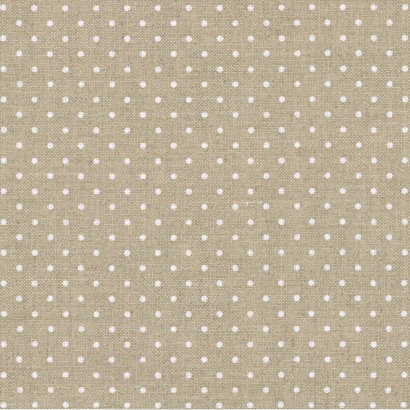 Scanned 8x8 swatch of the Raw Natural/White Dot 32 Count Linen Cross Stitch Cloth by Wichelt.