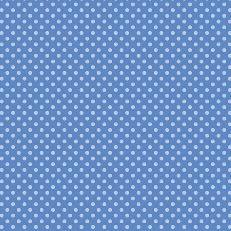 Blue fabric with a classic pattern of polka dots for a crisp, timeless look.