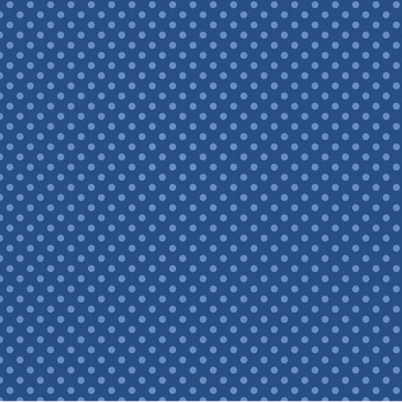 Lapis blue fabric with a pattern of powder blue polka dots for a crisp, timeless look.