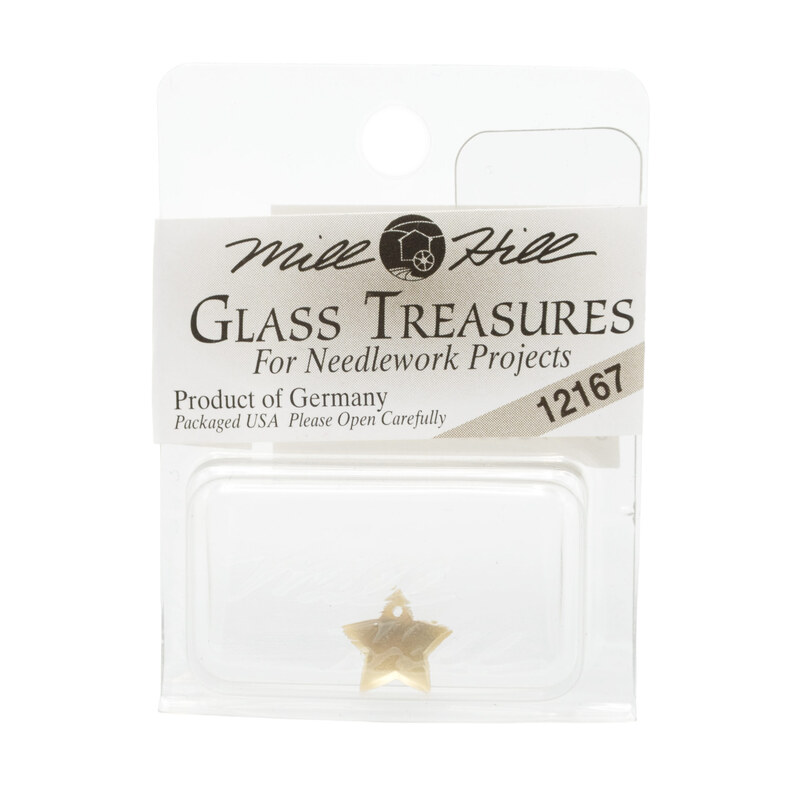 A package of the Matte light topaz Star bead by Mill Hill Glass Treasures.