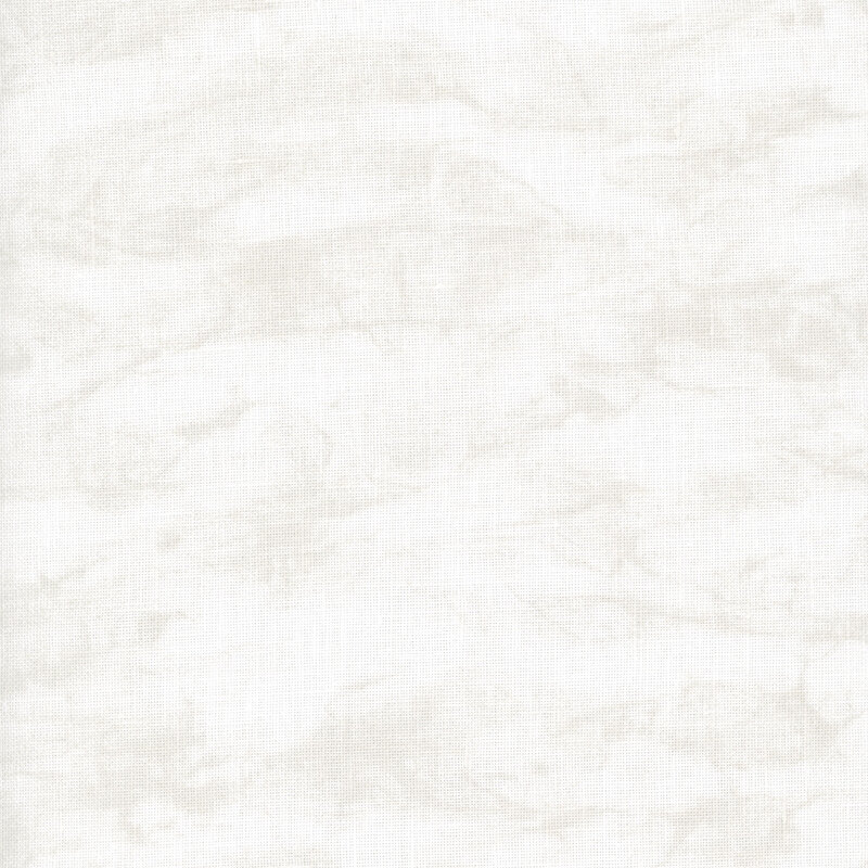 A swatch of white linen with a stamped on marbled look in tonal greige.