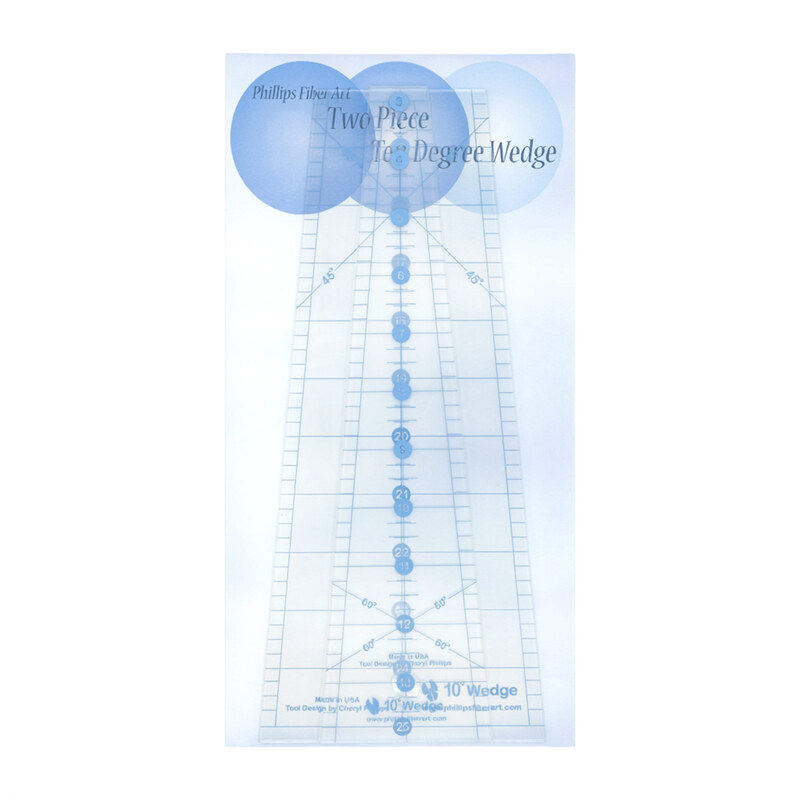 The front of the Two Piece Ten Degree Wedge Tool package, showcasing the two rulers stacked on top of each other on a blue background.