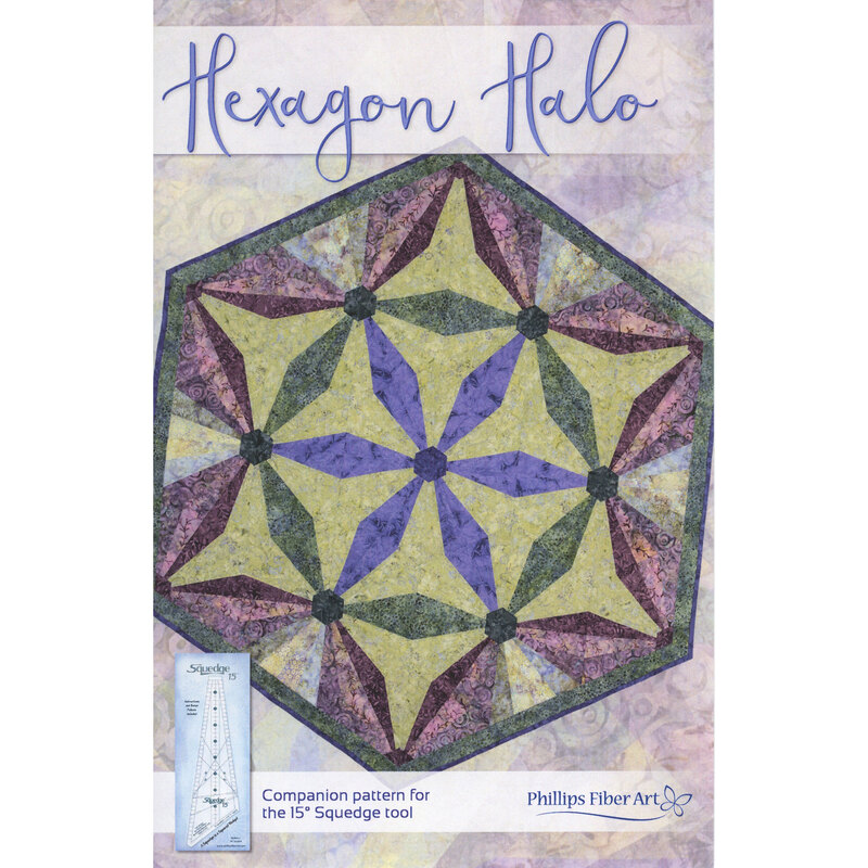 The front of the pattern, showcasing the finished project on a mottled background.