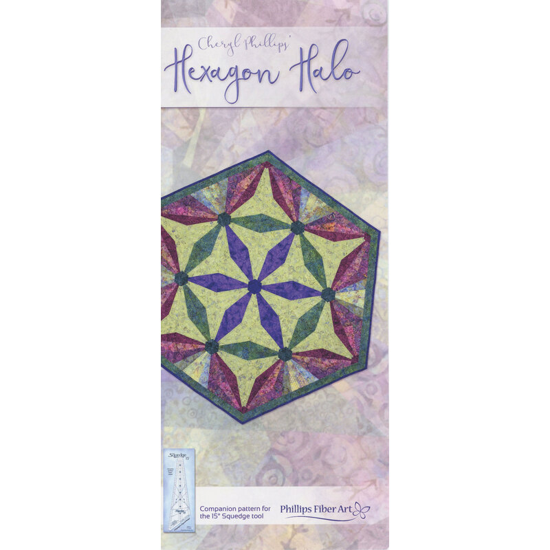 The front of the pattern, showcasing the finished project on a mottled background.