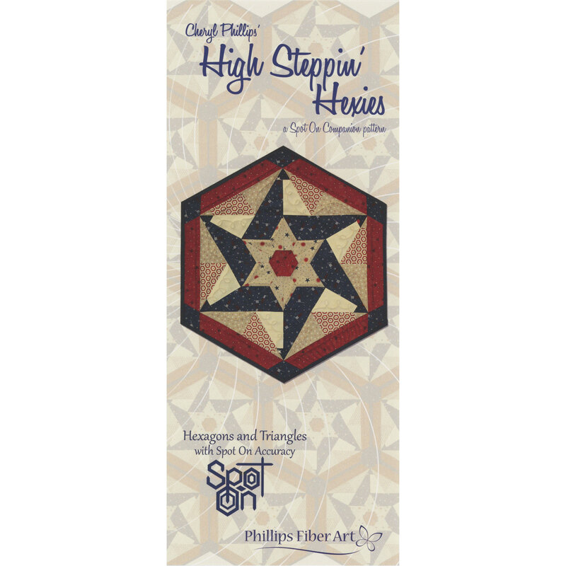 The front of the pattern, showcasing the finished topper on a tan geometric background.