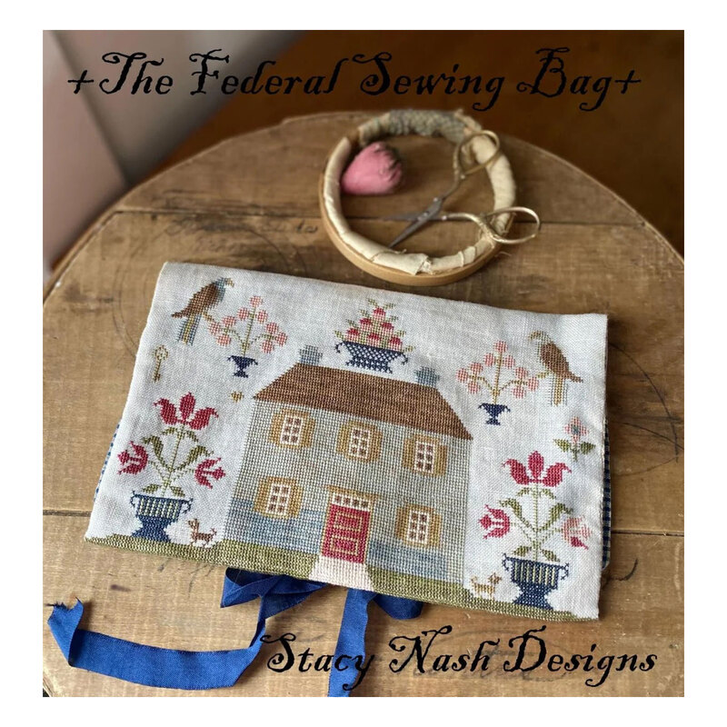 Front image of the Federal Sewing Bag project featuring the finished project.