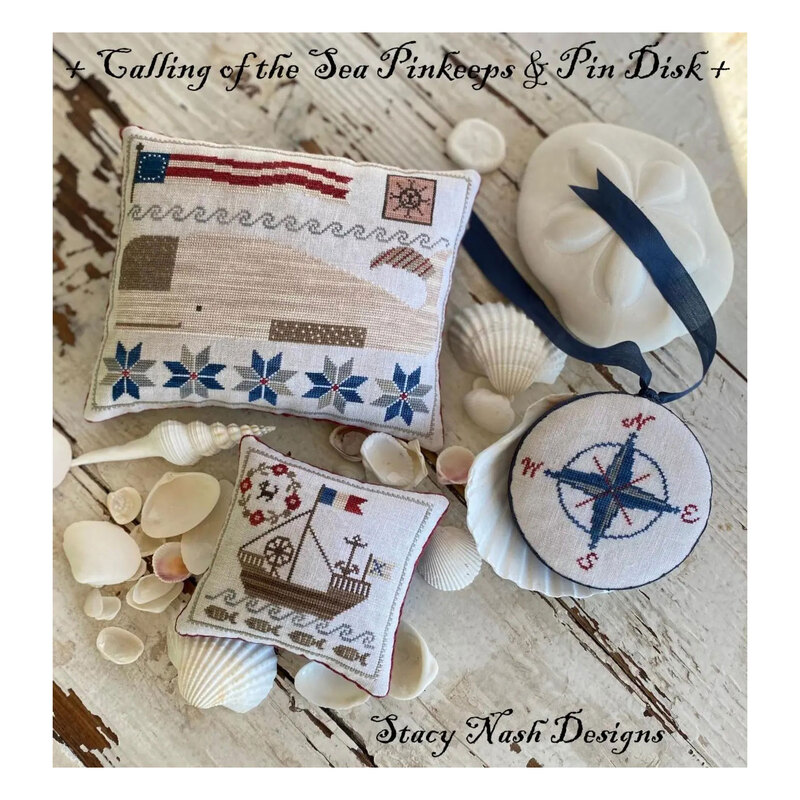 Front image of the pattern featuring the 3 nautical themed projects completed.