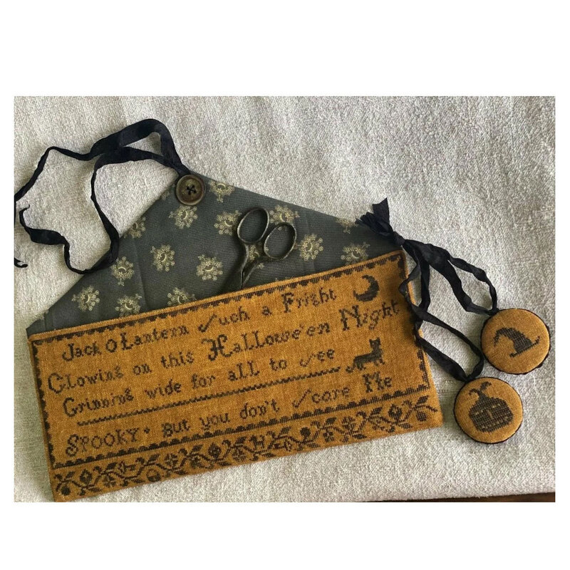 Image of the completed sewing pocket & chatelaines.