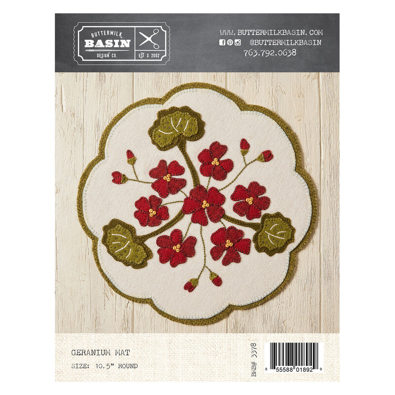 Front image of the Geranium Mat pattern by Buttermilk Basin featuring the completed project.