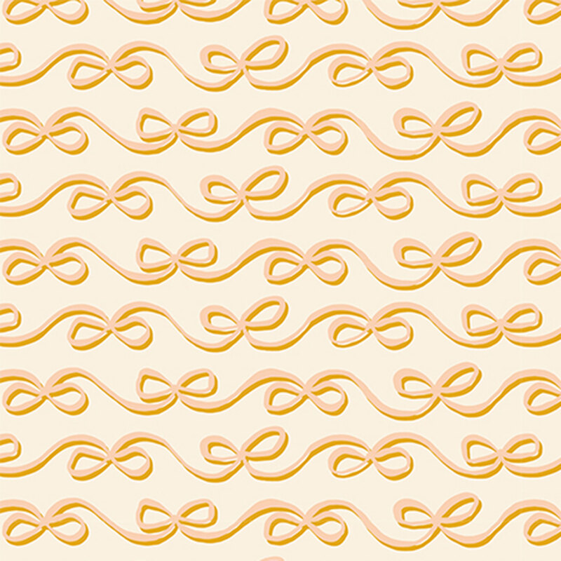 Cream fabric with a minimalist design of flowing stripes made of ribbons.
