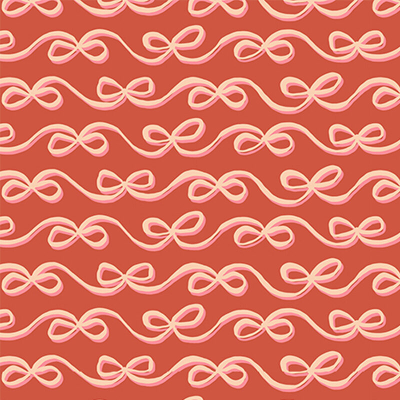 Sienna fabric with a minimalist design of flowing stripes made of ribbons.