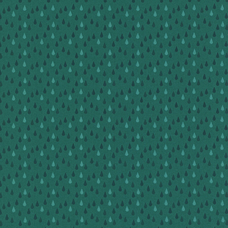 This phthlao green fabric features tonal rain drops. 