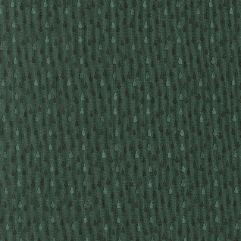 This phthlao green fabric features tonal rain drops. 