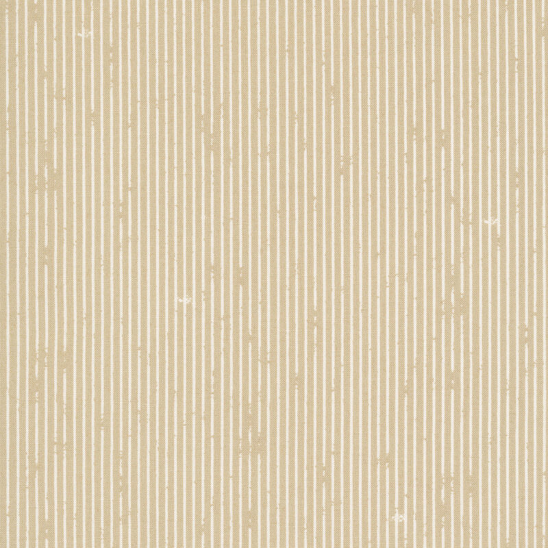This beige fabric features rustic white pin stripes. 