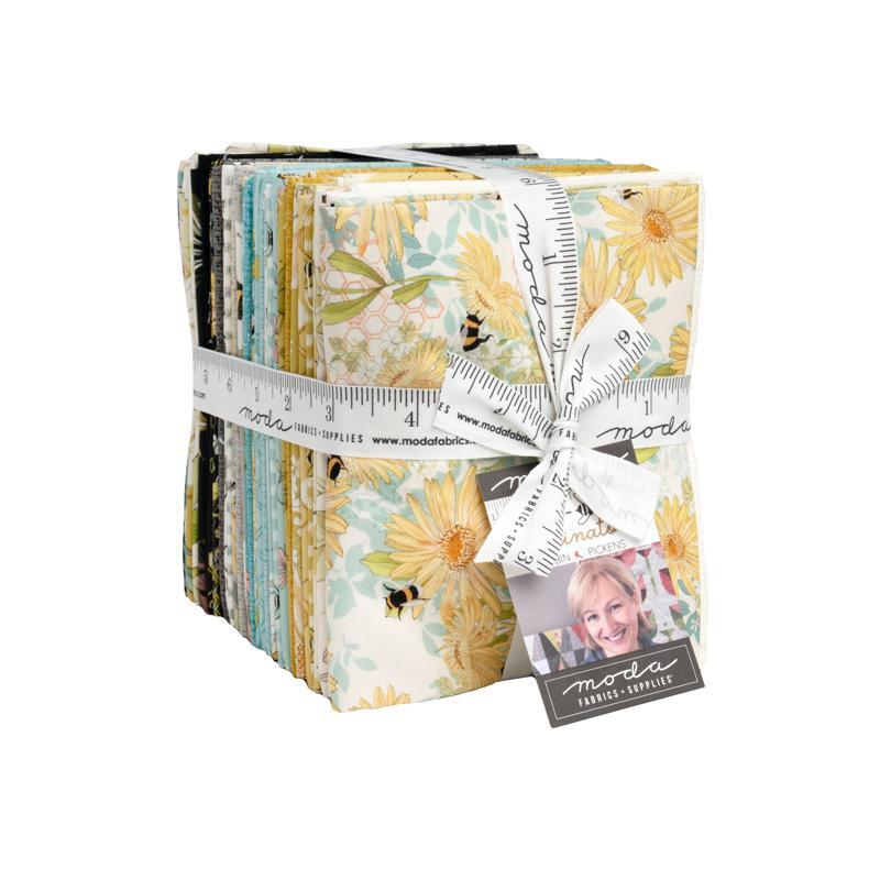 The Pollinators Fat Quarter Bundle in its packaging, isolated on a white background.