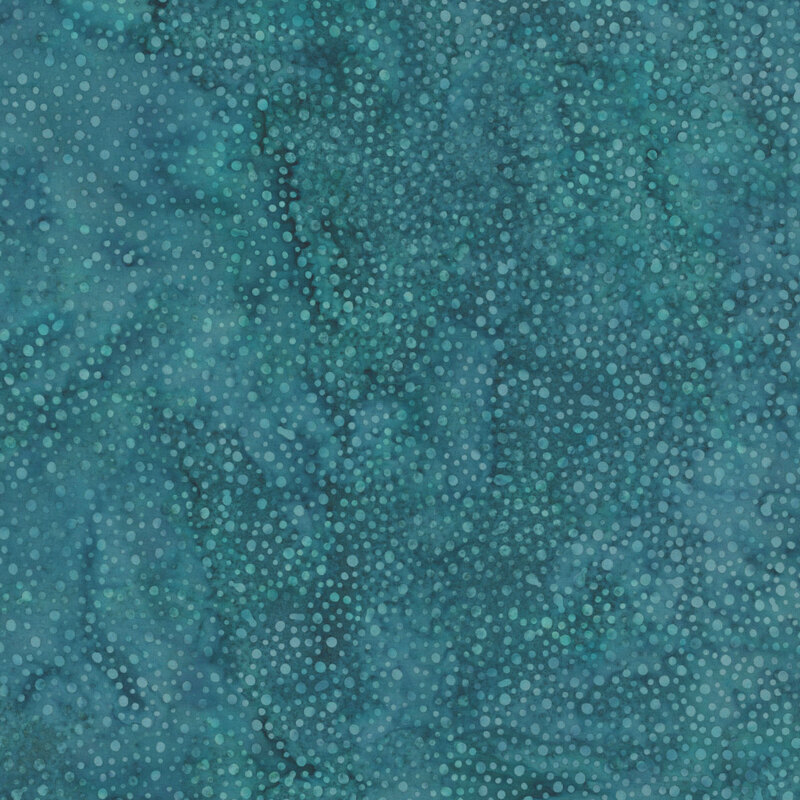 aqua fabric with a pattern of tonal dots on a mottled background.