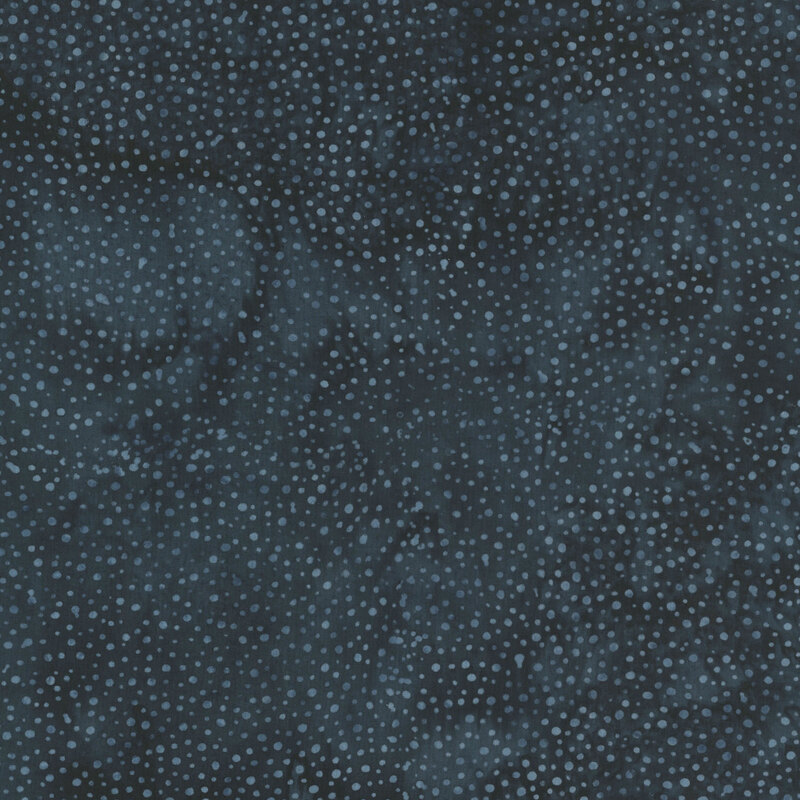 navy fabric with a pattern of tonal dots on a mottled background.