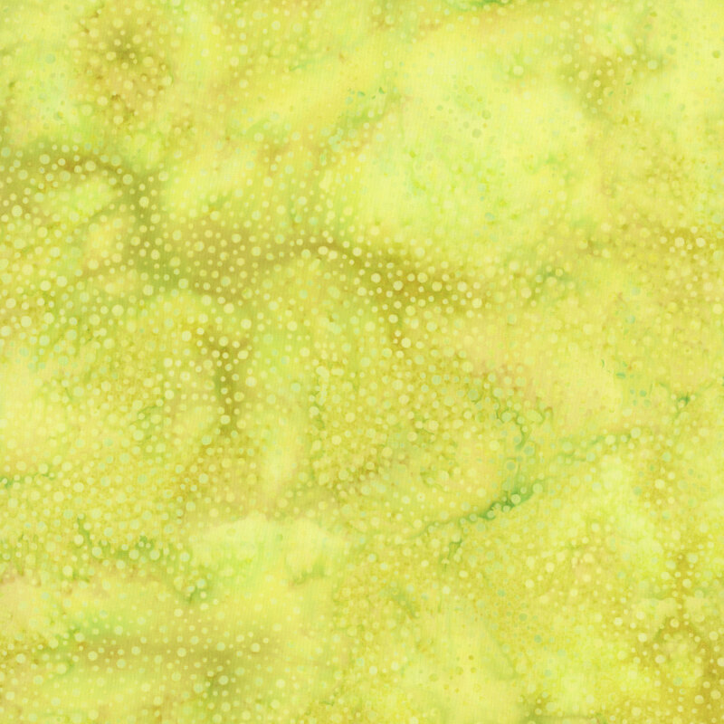 bright lime fabric with a pattern of dots on a mottled background.