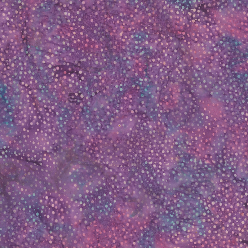 violet fabric with a pattern of dots on a mottled background.